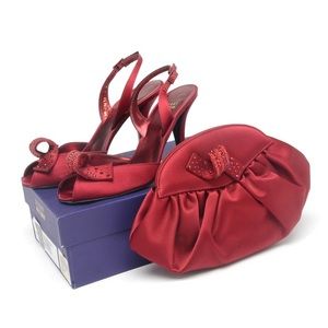 Stuart Weitzman "Curlique" Heels & Clutch sz 7
